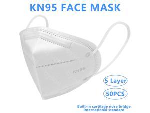 50pcs KN95 Mask Non-Disposable 5 Layers Protective Mask Anti Covid-19 Virus Face Masks Surgical Mask Anti Dust Mask Breathable Dustproof Nonwoven Fabrics 5 Layers Protective Mask