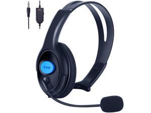 Ackmioxy Adjustable Live Chat Gaming 3.5mm Audio Jack Wired Headset Headphone with Boom Mic and Voice Control for Sony Playstation 4 PS4 Controller