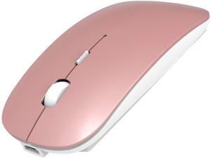 Ackmioxy 2.4GHz Wireless Bluetooth Mouse, 3 Adjustable DPI, Dual Mode Slim Rechargeable Wireless Mouse Silent USB Mice,Compatible for Laptop Windows Mac Android MAC PC Computer (Rose Gold) Ackmioxy 2.4GHz Wireless Bluetooth Mouse, 3 Adjustable DPI, Dual Mode Slim Rechargeable Wireless Mouse Silent USB Mice,Compatible for Laptop Windows Mac Android MAC PC Computer (Rose Gold)