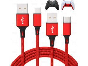 2 Pack 10FT Charging Cable for PS5 DualSense and Xbox Series X/S / Switch Pro Controller, Ackmioxy Charging Cord Nylon Braided Type-C Port Charger Accessories for Playstation 5/ Xbox Series S/X(Red) 2 Pack 10FT Charging Cable for PS5 DualSense and Xbox Series X/S / Switch Pro Controller, Ackmioxy Charging Cord Nylon Braided Type-C Port Charger Accessories for Playstation 5/ Xbox Series S/X(Red)