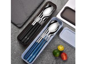 3 PCS Outdoor Flatware Set Spoon Chopsticks/Travel Flatware Set with a Case