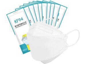 100Pcs KF94 Masks Face Protective Mask for Adult Made in Korea Premium KF94 Certified Face Safety White Dust Mask for Adult - White