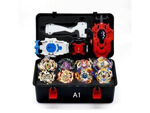 Beyblade Burst set metal fusion 8pcs gyroscope with launcher handle bar with black storage box as children's day gifts Beyblade Burst set metal fusion 8pcs gyroscope with launcher handle bar with black storage box as children's day gifts
