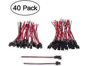JST SM Connector, VANDESAIL SM 2Pin Jack Plug Male to Female Wire Connector Adapter Electrical Cable for LED Light Strip 20 Pairs 10CM (40 Pack, JST SM 2 Pin Connector) JST SM Connector, VANDESAIL SM 2Pin Jack Plug Male to Female Wire Connector Adapter Electrical Cable for LED Light Strip 20 Pairs 10CM (40 Pack, JST SM 2 Pin Connector)