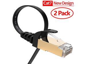 Cat 7 Ethernet Cable 10ft, 2Pack VANDESAIL High Speed Flat STP LAN Cord Gigabit 10/100/1000Mbit/s Gold Plated Lead for Laptop, PC, Router, Switch, Modem, PS4 Cat 7 Ethernet Cable 10ft, 2Pack VANDESAIL High Speed Flat STP LAN Cord Gigabit 10/100/1000Mbit/s Gold Plated Lead for Laptop, PC, Router, Switch, Modem, PS4