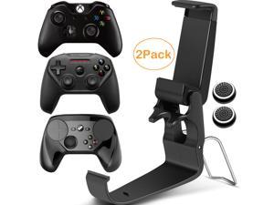 Smartphone Clip Foldable Mobile Phone Holder Compatible with Microsoft Xbox One/Xbox One S/Xbox One X, SteelSeries Stratus X, SteelSeries Stratus XL/Nimbus, Steam Controllers, with Analog Stick Cap