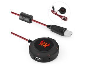 External Sound Card USB Hubs Stereo Sound Audio Adapter to USB Port & 3.5mm Audio & Headphone Jacks for PC Laptop, Tablets, Compatible with Windows & Mac. (Red) External Sound Card USB Hubs Stereo Sound Audio Adapter to USB Port & 3.5mm Audio & Headphone Jacks for PC Laptop, Tablets, Compatible with Windows & Mac. (Red)