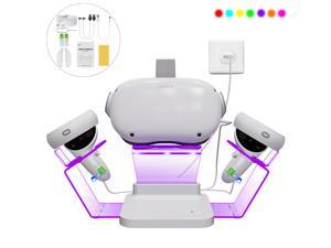 Oculus Quest 2 Charging Dock & Quest 2 Rrechargeable Batteries with LED Light for Meta/Oculus Quest 2, HTC Vive Focus 3/Pro 2, Valve Index, Supports VR Headset and Touch Controllers Magnetic Charging