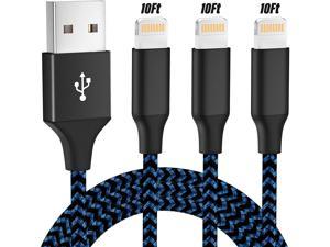 Grey White GUIGUI MFi Certified iPhone Charger 5Pack 3FT 6FT 6FT 10FT 10FT Nylon Braided Certified USB Charging & Syncing Cord Compatible iPhone Xs/Max/XR/X/8/8Plus/7/7Plus/6S/6S Plus/SE/iPad/Nan 