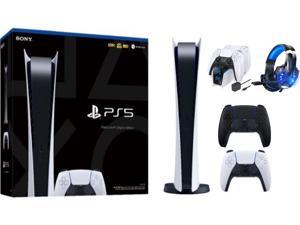 PS5 Bundle: Playstation 5 Digital Console+Black DualSense Wireless Controller + Ozeal charging station and Headset for PS5