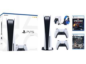 PS5 Bundle: Playstation 5 Disc Console+ DualSense Wireless Controller + Ozeal charging station and Headset for PS5+ Two games