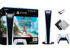 Ozeal bundle Playstation 5 Digital Console Horizon Forbidden West Bundle with 2pack cleaning cloth and Ozeal cable