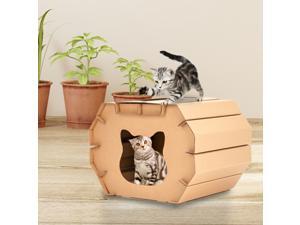 Cat Scratcher Board Scratcher Cardboard House Corrugated Paper Ears Shaped Durable Scratching Assembled Kitten with Pad for Indoor Kitty Recyclable Carton Cat Scratcher Board Scratcher Cardboard House Corrugated Paper Ears Shaped Durable Scratching Assembled Kitten with Pad for Indoor Kitty Recyclable Carton