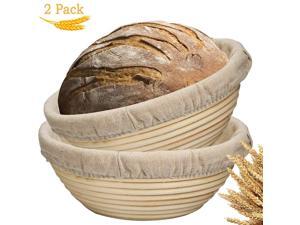 2 Pack of 7.8 Inch Circle Bread Proofing Baskets with Linen Liner Clot Bread Bowl for Professional & Home Bakers 2 Pack of 7.8 Inch Circle Bread Proofing Baskets with Linen Liner Clot Bread Bowl for Professional & Home Bakers