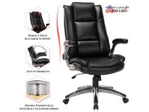 STARSPACE High Back Office Chair - Ergonomic Executive Desk Chair With Flip-Up Arms & Adjustable Tilt Angle - Bonded Leather Computer Chair with Neck & Lumbar Support - Swivel Study Chairs STARSPACE High Back Office Chair - Ergonomic Executive Desk Chair With Flip-Up Arms & Adjustable Tilt Angle - Bonded Leather Computer Chair with Neck & Lumbar Support - Swivel Study Chairs