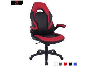 RIMIKING Gaming Chair Racing Computer Desk Executive Office Chair, 360°Swivel Flip-up Arms Ergonomic Design for Lumbar Support Women Men Adults