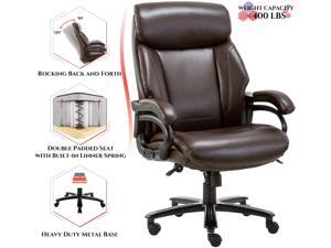 High Back Big & Tall 400lb Bonded Leather Office Chair Large Executive Desk Computer Swivel Chair - Heavy Duty Metal Base, Adjustable Tilt Angle, Thick Padding and Ergonomic Design for Lumbar Support High Back Big & Tall 400lb Bonded Leather Office Chair Large Executive Desk Computer Swivel Chair - Heavy Duty Metal Base, Adjustable Tilt Angle, Thick Padding and Ergonomic Design for Lumbar Support