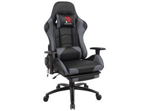 RIMIKING Massage Gaming Chair with Retractable Footrest-Adjustable Lumbar Cushion Computer Office Racing Chair Headrest Swivel Rocking Desk Chair Ergonomic RIMIKING Massage Gaming Chair with Retractable Footrest-Adjustable Lumbar Cushion Computer Office Racing Chair Headrest Swivel Rocking Desk Chair Ergonomic