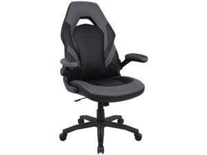 RIMIKING Gaming Chair Racing Computer Desk Executive Office Chair, 360°Swivel Flip-up Arms Ergonomic Design for Lumbar Support Women Men Adults