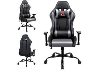 COLAMY Ergonomic Massage Computer Gaming Chair-High Back PU Leather Racing Desk Office Chair, Swivel Adjustable Armrest Soft Headrest&Backrest