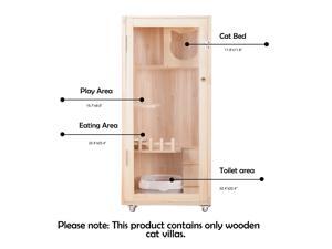Laifug Indoor Large Multi-Feature Wooden Cat House 47.2in Cat Condo on Wheels/Wood Cat House Shelter Laifug Indoor Large Multi-Feature Wooden Cat House 47.2in Cat Condo on Wheels/Wood Cat House Shelter