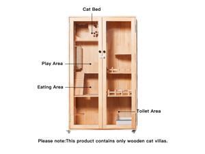 Laifug Large Wooden Cat House Luxury Multi-Feature Cat Condon with Cat Scratching Posts 59in Oversized Cat Villa on Wheels Laifug Large Wooden Cat House Luxury Multi-Feature Cat Condon with Cat Scratching Posts 59in Oversized Cat Villa on Wheels