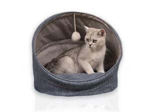 Laifug Cat Bed for Indoor Cats Large Cat Cave for Pet Cat House with Fluffy Ball Hanging and Scratch Pad, Foldable Cat Hideaway,19x19x4 inches Laifug Cat Bed for Indoor Cats Large Cat Cave for Pet Cat House with Fluffy Ball Hanging and Scratch Pad, Foldable Cat Hideaway,19x19x4 inches
