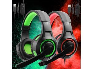 3.5mm Gaming Headset with Mic LED Headphones Surround For PC Laptop(Green) 3.5mm Gaming Headset with Mic LED Headphones Surround For PC Laptop(Green)