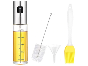 Portable Kitchen Oil Spray Bottle Stainless Steel Refillable Food Grade Glass Oil Vinegar Sprayer with Scale, for Cooking BBQ Salad Portable Kitchen Oil Spray Bottle Stainless Steel Refillable Food Grade Glass Oil Vinegar Sprayer with Scale, for Cooking BBQ Salad