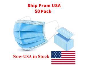 50 Pack Disposable Face Masks with Elastic Ear Loop Disposable Respirator Anti Dust Filters Reusable Nose Masks