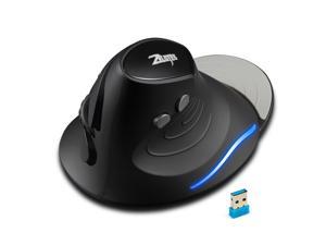 ZELOTES F-17 Vertical Mouse 2.4GHz Wireless Gaming Mouse 6 Keys Ergonomic Optical Mice with 3 Adjustable DPI for PC Laptop