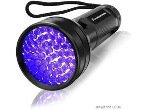 quality Black Light UV Light 51LED 21LED 12LED UV Light 395-400nm LED UV Flashlight torch light lamp safety UV detection