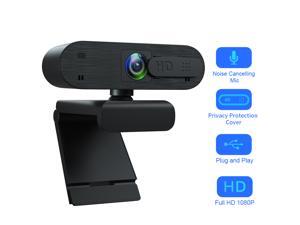 AutoFocus Full HD Webcam 1080P with Privacy Shutter-Pro Webcam with Noise Cancelling Microphone-USB Computer Camera for PC Notebook Computer Desktop Mac Video Call, Meeting Skype YouTube