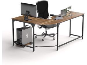 INMISS Reversible L Shaped Desk Corner Gaming Computer Desks for Home Office PC Workstation Table Walnut