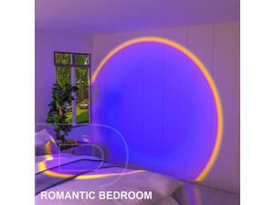 Rainbow Projection Lamp, 360 Degree Rotation Sunset lamp, Retractable Night Light Projector Led Lamp, Sunset Projection Lamp for Home Party Living Room Bedroom Decor