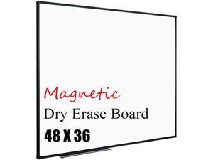 Magnetic Whiteboard 48" x 36", White Board/Dry Erase Board with Detachable Marker Tray, Black Aluminium Frame Magnetic Whiteboard 48" x 36", White Board/Dry Erase Board with Detachable Marker Tray, Black Aluminium Frame