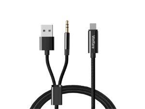 Aux Cord for iPhone, AUX and USB 2 in 1 Charging Cable for iPhone/iPad to Play Music and Charging, Simultaneously Works for Car Stereo/Speakers/Headphone with 3.5mm Audio Jack 3.94Ft (Black) Aux Cord for iPhone, AUX and USB 2 in 1 Charging Cable for iPhone/iPad to Play Music and Charging, Simultaneously Works for Car Stereo/Speakers/Headphone with 3.5mm Audio Jack 3.94Ft (Black)