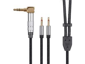 Monolith Dual 2.5mm to 3.5mm Headphone Cable - 6 Feet - Black With Braided Auxiliary Audio Cord Works With M1060, M1060C, M565, M565C Black/Silver