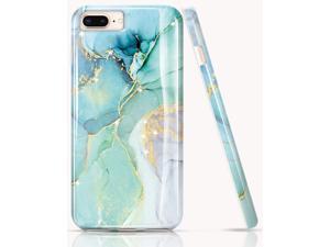 LUOLNH iPhone 7 Plus,8 Plus case,Bling Glitter Sparkle Gold Marble Design TPU Soft Silicone Cover Case for iPhone 7 Plus/8 Plus/6 Plus/6S Plus(Abstract Mint)
