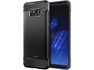 JETech Case for Samsung Galaxy S8 Plus S8+, Protective Cover with Shock-Absorption and Carbon Fiber Design, Black