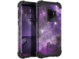 KANGYA Case for Samsung S9 5.8", Shockproof Heavy Duty Full Body Rugged Three Layer Hybrid Soft Silicone Bumper Hard PC Cute Protective Phone Cases Cover for Samsung Galaxy S9 5.8-inch, Space Nebula