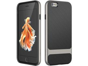 JETech Case for iPhone 6s and iPhone 6, Slim Protective Cover with Shock-Absorption, Carbon Fiber Design, Grey