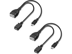 Host OTG Cable Powered for Alexa TV Stick Lite 4K TV Cube Playstation Classic and SNES Mini Micro USB to USB Port 2Pack