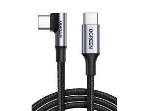UGREEN USB C to USB C Cable 5A 100W, 90 Degree USB 2.0 Type C Power Delivery Cord for MacBook Pro Air, iPad Pro 2020, Dell XPS, Huawei MateBook, Samsung Galaxy S20, Google Chromebook Pixel, PS5 Contro
