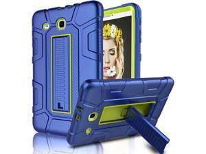 Galaxy Tab E 9.6 Case, SM-T560 / T561 / T567 Case, Case with Kickstand Three Layer Heavy Duty Shockproof Defender Rugged Protective Case for Samsung Galaxy Tab E 9.6 inch (Yellow/Blue)