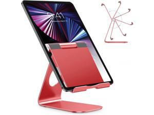 Tablet Stand, Adjustable Stand Compatible with iPad 9/8/7th Generation, iPad Mini 6, iPad Pro 11/12.9/10.2/9.7 inch, iPad Air, All Cellphones Smart Phones, Red