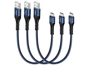 F USB Type C Cable 3 Pack 1ft Short USB to Type C Cable Nylon Braided Fast Charger Compatible with Samsung Galaxy Note 10 8 9 S10 S8 S9 Moto G6 G7 Sony Xperia L1 XA2 Huawei P20 Lite Blue
