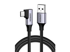 UGREEN USB C Cable 90 Degree USB 3.0 to USB C Fast Charging Cable Right Angle USB Type C Cable Nylon Braided 5Gbps Data Cord for Samsung Galaxy S21 S20 S10 S9 A51 A71, PS5 Controller, LG Velvet, 3ft