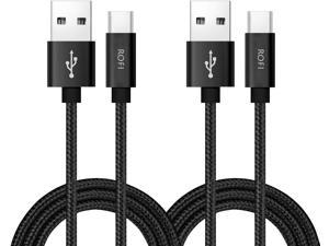 RoFI USB Type C Cable 2Pack 6FT USB C Cable Nylon Braided Fast Charging for S10 S9 S8 Plus Note 9 8 Pixel Moto Z V30 V20 G5 Xperia Switch and More Type C Device 6 FT 2Pack Black