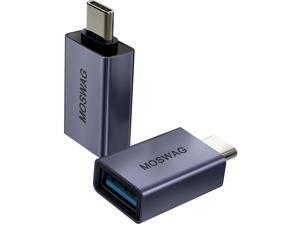 MOSWAG USB C to USB Adapter,2 Pack USB-C to USB 3.0 Adapter,USB Type-C to USB,Thunderbolt 3 to USB 3.0 Adapter Compatible with MacBook Pro 2019/2018/2017,MacBook Air 2020 and More Type C Devices
